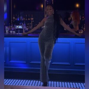 Privy Sparkling Silver Jumpsuit